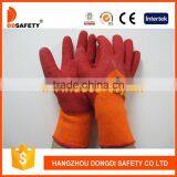 DDSAFETY 2017 10 Gauge Orange Cotton Gloves Work Gloves With Red Latex thumbnail-1