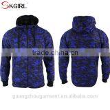 Cheap 100% Cotton Camo Hooded Zip up Hoodie and Jogging Pants Men Tracksuit Set With no Logo thumbnail-3