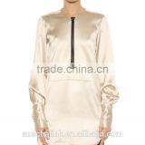 2016 Hot Sale Silk Satin Blouse Fashion Designs OEM Service thumbnail-1