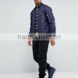 High Quality Custom Fashion Short Sleeve Button Placket Navy Stripe Design Men's 100% Cotton Jersey Slim Fit Casual Polo T-Shirt thumbnail-4