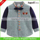 European Kids Shirts Cotton Baby Boys Bow Tie Shirts With Babies Fancy Designing Hot Sale Elegant Children Clothing thumbnail-1