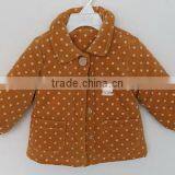 Girls White Spot Brown Color Winter Jacket thumbnail-1