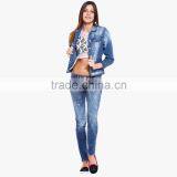 Wholesale OEM Custom Denim Jacket Fancy Girls From China HOYUGO thumbnail-2