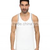 Mens plain white custom gym singlets for mens