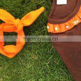 Girls Fall Dress Girls Thanksgiving Dress Kids Bling Bling Turkey Dress Girls Ruffle Dress With Necklace and Headband thumbnail-4