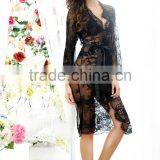 Foreign Trade Lingerie High-end European and American Big Sexy Lace of the Dress Code Black Pajamas Containing Three Eyelash Sui thumbnail-6