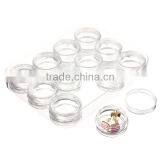 Excellent New 12x9x1.6cm Plastic Box For Jewelry Beads Pills Storage & 12 Round Organizer Containers Jars Bottle Best Promotion thumbnail-1