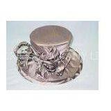 Light Coffee Ladies' Church Hats With Rose Trimming , Church Hat For Black Women thumbnail-1