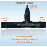 1inch PVDF venturi injector, ozone resistance venturi tube, ozone water mixer