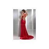 High Quality Light Satin Material Beaded Lady Formal Evenig Dress Custom Made thumbnail-2