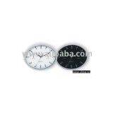 Oval Shape Plastic Wall Clock W/ Thermometer And Hygrometer thumbnail-1
