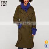 Oem Ladies Trench Coat With Lapel Collar Loose Fit Trench Coat for Women thumbnail-1
