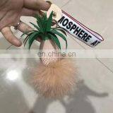 Hot Selling Christmas Gift Cute Pineapple Fur Key Chain Pom Pom Car Key Ring thumbnail-5