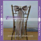 SH049B cheap burlap bow chair sash wedding
