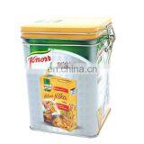 China Wholesale 105x105x155MM Food Safe Empty Metal Tin Can Container With Metal Lock Closing thumbnail-5