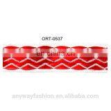 Designer Red Waving Woven Satin Tape thumbnail-1