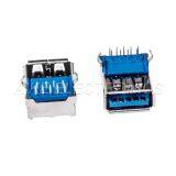 Высокоскоростной USB 3.0 AF, прямого угла, 90 градусов, типа DIP с отогнутыми ножками (над печатной платой)