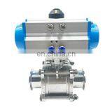 Sanitary 3pc Stainless Steel Actuated Tri-Clamped Ball Valve With Actuator thumbnail-4