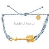 Wholesale Hot Gold Arrow Bracelet Wax Cord Braid Bracelet thumbnail-1
