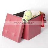 Soft Handle Fold Flat Storage Ottoman thumbnail-1