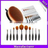 New 10pcs Oval Makeup Brush, Cosmetic Foundation Cream Oval Makeup Brush Set thumbnail-1