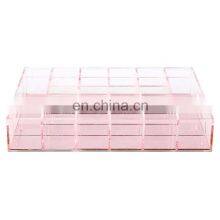 Rose Gold Acrylic Nail Polish Organizer Modern Acrylic Tray With Grid for Nail Polish Bottle thumbnail-5