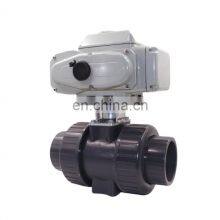 DN80 DN100 Motorized Thread Ball Valve With AC220V 24V 12v UPVC Manual Override and Position Indicator