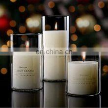 Wholesale Luxury Candle Vessel Creative Bottle Cylinder Soy Wax Candles Glass Candle Holders Home Wedding Decoration