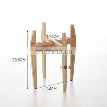 Retro Eco Friendly Bamoboo Corner Plant Stand Gardening Plant Stand Adjustable for Outdoor Indoor Garden Supplies Decorative thumbnail-4