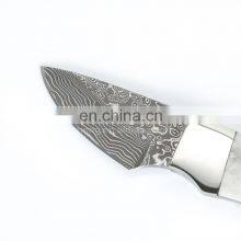 Hot Sales Damascus Hunting Camping Knife With Antler Handle Black ox Horn Handle thumbnail-1
