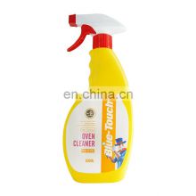 Strong odorless natural stove and oven cleaner on kitchen countertop
