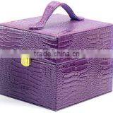 High Quality Purple Faux Leather Jewelry Display Case for Sale,purple Crocodile Leather Jewelry Box,make Jewelry Display Case thumbnail-2