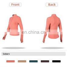 Yoga Top Fitness Jacket With Thumb Holes High Strength Zipper Sport Running Jackets Women thumbnail-5