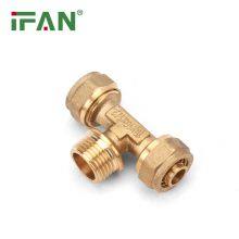 IFAN Manufacturer OEM PEX Brass Compression Fittings Male Tee T16×1/2M×16