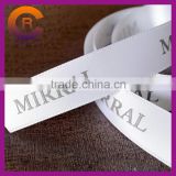 2015 white custom made cheap thread emboss printed satin ribbon