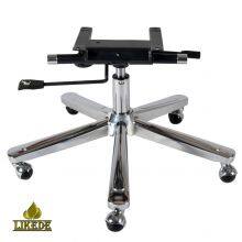 5-Leg Swivel Chair Base Iron Steel Chrome Adjustable Metal Height Office Leisure Outdoor Living Room Workshop Laundry Leg