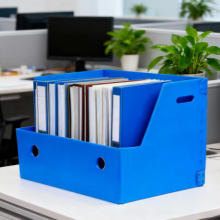 PP Stationery Box, PP Corrugated Document Organizer Box – Foldable & Moisture-Proof File Storage Solution thumbnail-2