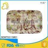 Euro Style Flower Print Plastic Melamine Ware Square Tray thumbnail-3