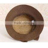 QXSH0010 Summer Paper Straw Hat New Design Butterfly Knot Beach Hat With Ribbon thumbnail-3