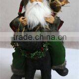 XM-A6049 18 Inch Santa Claus Ridding Resin Black Bear for Christmas Decoration