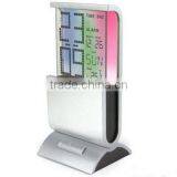 Big Logo Promotional Colorful Light Lcd Digital Alarm Calendar Clock