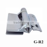 spring loaded glass hinge for round post