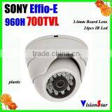 Plastic Infrared Dome Camera Sony Effio-E 700tvl Ccd Sensor 3.6mm Board Lens Indoor Cctv Camera With OSD Menu thumbnail-1