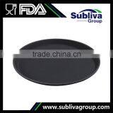 14 Inch Black Round Polypropylene Non Slip Plastic Tray thumbnail-2
