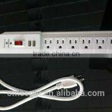 Portable USB Charger Surge Protection 6 Outlet Extension Socket thumbnail-2