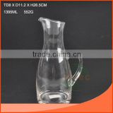 1395ml clear glass water cup with handle