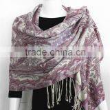 Floral Cashmere Scarf With Fringe