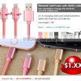 2016 New Design Data Cable One Head Double Function for IPhone and Android, 2 in 1 Data Cable thumbnail-6