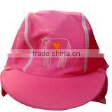 Girls Sun Visor UV Protective Beach Safari Swim Flap Hat PINK for Kids Aged 2-8yrs thumbnail-1