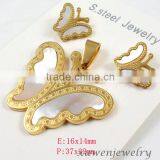 14K Gold Plating Butterfly Stainless Steel Conch Shell Jewelry